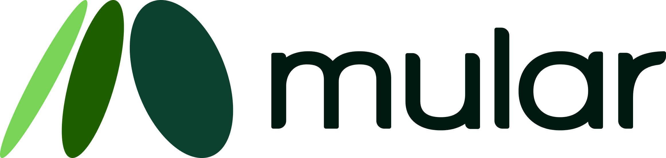 Mular company logo with stylized green leaf shapes forming an M.